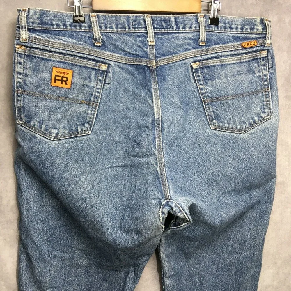 Wrangler FR Riggs Men Jeans Blue size 42x32 Workwear Denim Flame Resistant Pants